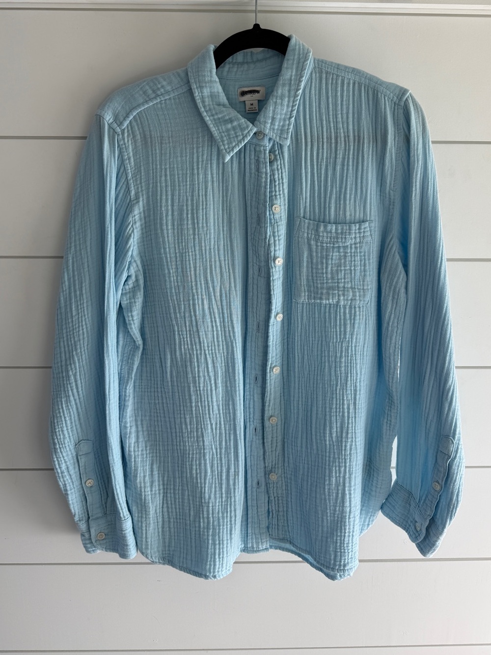 J. Crew Light Blue Gauze Button-Up Blouse